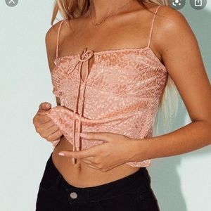 Princess polly Motel pink satin hera top